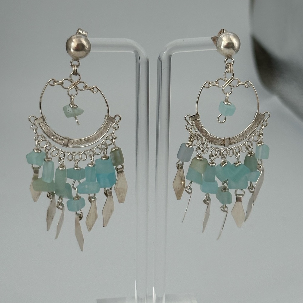 Brand New Ilaria Peru 925 silver dangling earrings, hand crafted